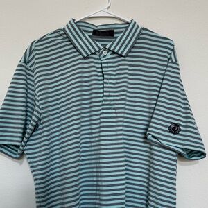 G FORE, Golf Polo, XL, Teal/grey, Carlton Woods logo